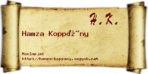 Hamza Koppány névjegykártya